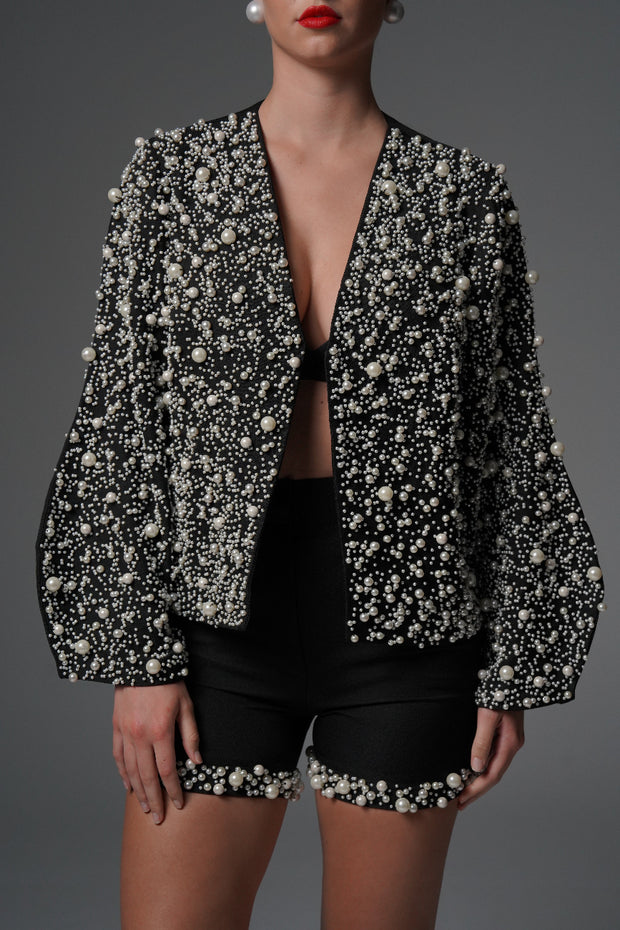 Perla Jewel Embellished Luxury Coat