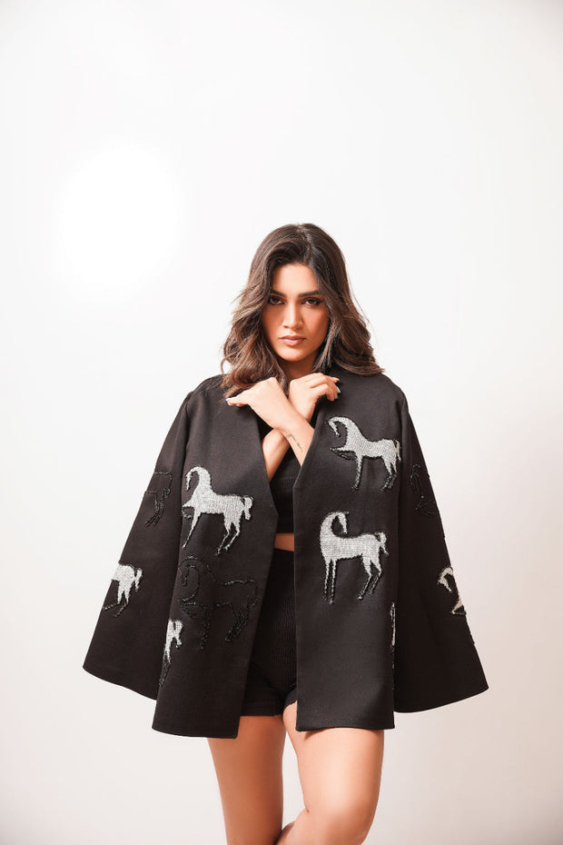 Women Wearing Black Cavalla Coat